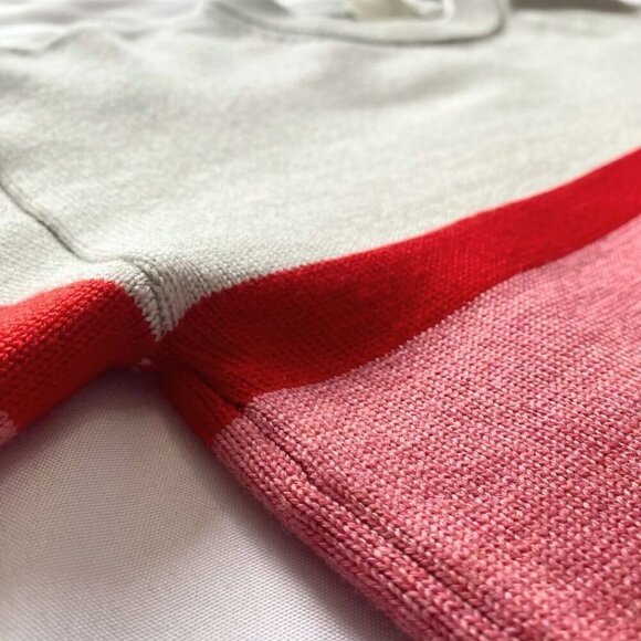 ARITZIA WILFRED FREE CAELA MERINO WOOL PINK GREY COLORBLOCK EMBROIDERED SWEATER - Picture 8 of 11